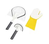 Bestway SaluSpa All-in-One 3 Piece Maintenance Cleaning Tool Accessory Set with Scrub Brush, Mitt, and Skimmer Net for Hot Tub and Spa