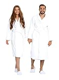 BIOLINEN Luxury Cotton Terry Shawl Bathrobe Collar Robe with Slippers - One Unisex Spa Robe - Premium Quality 100% Combed Terry Bathrobe for Men & Women