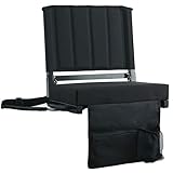 SPORT BEATS Stadium Seat for Bleachers with Back Support and Cushion Includes Shoulder Strap and Cup Holder