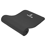 ProsourceFit 1/2 in Extra Thick Yoga Pilates Exercise Mat, Padded Workout Mat for Home, Non-Sip Yoga Mat for Men and Women, Black, 71 in x 24 in