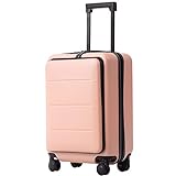 COOLIFE Luggage Suitcase Piece Set Carry On ABS+PC Spinner Trolley with pocket Compartmnet Weekend Bag (Sakura pink, 20in(carry on))