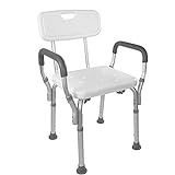 Vaunn Shower Chair Bath Seat With Padded Arms, Removable Back and Adjustable Legs, Bathtub Safety and Support