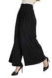 Tronjori Women High Waist Casual Wide Leg Long Palazzo Pants Trousers Regular Size(XS, Black)