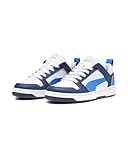 PUMA Rebound Layup Lo Synthetic Leather (Big Kid) Puma White/Racing Blue/Persian Blue/Parakeet Green 4.5 Big Kid M