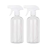 UUJOLY 16.9 oz Plastic Spray Bottle Trigger Empty Spray Bottles Clear Refillable Container for Water, Essential Oils, Hair, Cleaning Products, Adjustable Head Sprayer and Stream (2 Pack)