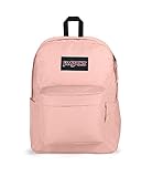 JanSport Superbreak Plus Backpack - Work, Travel, or Laptop Bookbag with Water Bottle Pocket, Misty Rose