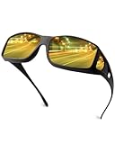 FIMOSON Night Driving Glasses for Men Women Fit Over Sunglasses Anti Glare Polarized HD Night Vision Glasses
