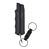 SABRE Pepper Spray, Quick Release Keychain for Easy Carry and Fast Access, Finger Grip for More Accurate and Faster Aim, Maximum Police Strength OC Spray, 25 Bursts, Secure and Easy to Use Safety