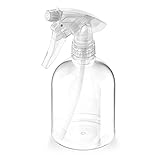 Bar5F Plastic Spray Bottle, 16 oz | Leak Proof, Empty, Clear, Trigger Handle, Adjustable Fine to Stream Output, Refillable, Heavy Duty Sprayer for Hair Salons & Spas, Household Cleaners, Cooking