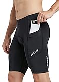 BALEAF Men's Padded Bike Shorts Cycling Tights 3D Padding Bicycle Accessories Road Biking MTB Pockets UPF 50+ Black Size L