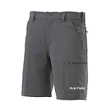 Huk Men's Standard Next Level Quick-Drying Performance Fishing Shorts, Charcoal, Medium