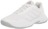 adidas womens Gamecourt 2 Tennis Shoe, White/White/Grey, 8.5 US