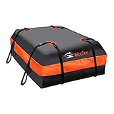 MeeFar Car Roof Bag XBEEK Rooftop top Cargo Carrier Bag Waterproof 15 Cubic feet for All Cars with/Without Rack, Includes Anti-Slip Mat, 8 Reinforced Straps, 6 Door Hooks, Luggage Lock