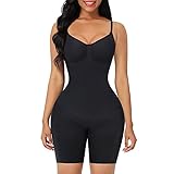 FeelinGirl Body Shaper Tummy Control Shapewear Plus Size Seamless Full Body Waist Trainer Butt Lifter Bodysuit Back Support Black M/L