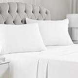 Mellanni Queen Sheet Set - 4 Piece Iconic Collection Bedding Sheets & Pillowcases - Hotel Luxury, Extra Soft, Cooling Bed Sheets - Deep Pocket up to 16' - Wrinkle, Fade, Stain Resistant (Queen, White)
