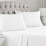 Mellanni Queen Sheet Set - 4 Piece Iconic Collection Bedding Sheets & Pillowcases - Hotel Luxury, Extra Soft, Cooling Bed Sheets - Deep Pocket up to 16' - Wrinkle, Fade, Stain Resistant (Queen, White)