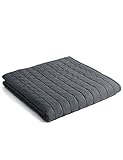 YnM Exclusive 15lbs Weighted Blanket, Smallest Compartments with Glass Beads, Bed Blanket for One Person of 140lbs, Ideal for Twin or Full Bed (48x72 Inches, 15 Pounds, Dark Grey)