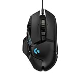 Logitech G502 Hero High Performance Wired Gaming Mouse, 25K Sensor, 25,600 DPI, RGB, Adjustable Weights, 11 Programmable Buttons, On-Board Memory, PC/Mac - Black
