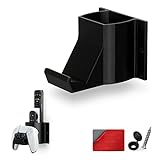 BRAINWAVZ The Elephant - Game Controller & TV Remote Control Wall Mount Holder, Adhesive & Screw In, Universal Design for Xbox ONE PS5 PS4 PC Gamepads, Reduce Clutter