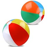 REGUICORP 2 Pack Beach Balls, 20 Inch Beach Balls for Kids, Rainbow Color Pool Toys Pool Balls for Swimming Pool, Beach Toys Inflatable Ball for Summer Parties and Water Games