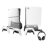 BracNova Wall Mount For PlayStation 5 Slim/PS5 (Disc&Digital)-Steel PS5 Wall Mount Kit With 2 Removable Controller Holder And Silicone Backrest-Mounts PlayStation 5 on a Wall by Your TV