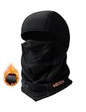 AstroAI Balaclava Ski Mask Winter Fleece Thermal Face Mask Cover for Men Women Warmer Windproof Breathable, Cold Weather Gear for Skiing, Outdoor Work, Motorcycling, Snowboarding, Black-M, 21.5-23'