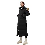 Fitouch Women's Waukee Long Down Parka | 750+ Fill Power Insulation Outwear | Full-Length Jacket | Water-resistantg Puffer Coat| BalanceWarmer Ratio| Black | Size M