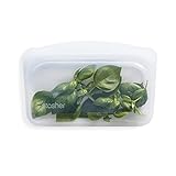 Stasher Reusable Silicone Storage Bag, Food Storage Container, Microwave and Dishwasher Safe, Leak-free, Snack, Clear
