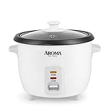 Aroma Housewares Aroma 6-cup (cooked) 1.5 Qt. One Touch Rice Cooker, White (ARC-363NG), 6 cup cooked/ 3 cup uncook/ 1.5 Qt.