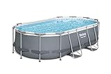 Bestway Power Steel 14' x 8'2' x 39.5' Oval Above Ground Pool Set | Includes 530gal Filter Pump, Ladder, ChemConnect Dispener