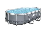 Bestway Power Steel 14' x 8'2' x 39.5' Oval Above Ground Pool Set | Includes 530gal Filter Pump, Ladder, ChemConnect Dispener