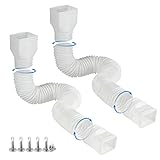 Plusgutter White-2pack Rain Gutter Downspout Extensions Flexible, Drain Downspout Extender,Down Spout Drain Extender, Gutter Connector Rainwater Drainage,Extendable from 21 to 68 Inches.