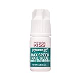 KISS PowerFlex Maximum Speed Nail Glue for Press On Nails, Super Strength Flex Formula Nail Adhesive, Includes One Bottle 3g (0.10 oz.) with Twist-Off Cap & Nozzle Tip Squeeze Applicator