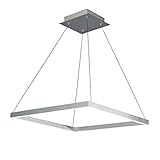 VONN VMC31620AL Atria 20' LED Chandelier, Adjustable Suspension Fixture, Modern Square Chandelier Lighting in Silver