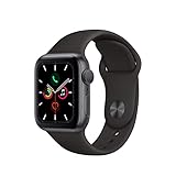 Apple Watch Series 5 (GPS, 44MM) - Space Gray Aluminum Case with Black Sport Band (Renewed)