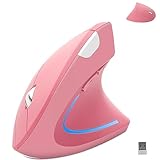 Wireless Mouse Ergonomic Vertical Mouse Ergo High Presion Optical Lightweight Cordless LED Light Cute Wireless Mouse for Laptop Computer Mac Office Girl Boy Adults Gift , 800/1200/1600 DPI, 6 Buttons