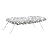 Amazon Basics Compact Tabletop Ironing Board with Folding Legs - Trellis Removable Cover, Chevron, 23.6'L x 7.1'W x 14.3'H