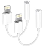 Apple MFi Certified 2 Pack Headphone Adapter for iPhone, Lightning to 3.5 mm Headphone Jack Adapter for iPhone Converter Dongle Auxiliary Audio Splitter Cable Compatible with iPhone 14 13 12 11 X XS 8