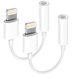 Apple MFi Certified 2 Pack Headphone Adapter for iPhone, Lightning to 3.5 mm Headphone Jack Adapter for iPhone Converter Dongle Auxiliary Audio Splitter Cable Compatible with iPhone 14 13 12 11 X XS 8