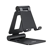 Nulaxy Dual Folding Cell Phone Stand, Fully Adjustable Foldable Desktop Phone Holder Cradle Dock Compatible with Phone 14 13 12 11 Pro Xs Xs Max Xr X 8, Nintendo Switch, All Phones