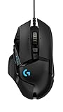 Logitech G502 Hero High Performance Wired Gaming Mouse, 25K Sensor, 25,600 DPI, RGB, Adjustable Weights, 11 Programmable Buttons, On-Board Memory, PC/Mac - Black