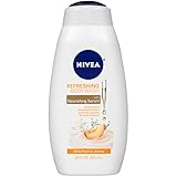 NIVEA White Peach and Jasmine Body Wash with Nourishing Serum, 20 Fl Oz