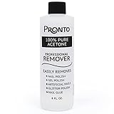 Pronto 100% Acetone Gel Nail Polish Remover - Gel Polish Remover for Nails | Acetone Nail Polish Remover & Gel Remover For Nails for Removal of Glue, Gel, Acrylic & Dip | Gel Nail Remover, 8 Fl oz