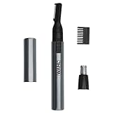 Wahl Micro Groomsman Battery Personal Trimmer & Detailer for Hygienic Grooming with Rinseable, Interchangeable Heads for Eyebrows, Neckline, Nose, Ears, & Other Detailing - 05640-600