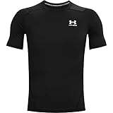 Under Armour mens Armour HeatGear Compression Short-Sleeve T-Shirt , Black (001)/White , X-Large
