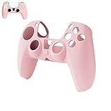Pink P5 Controller Skin, Peziang Ergonomic Soft Ultra-Thin Silicone Protective Cover Gamepad Case for Play Station 5 DualSense Wireless Controller