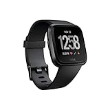 Fitbit Versa Smart Watch, Multisport Tracker, Black/Black Aluminium, One Size (S & L Bands Included) (Renewed)