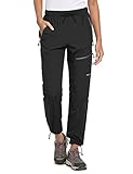 BALEAF Women's Hiking Pants Quick Dry Water Resistant Lightweight Joggers Pant for All Seasons Elastic Waist Black Size XL