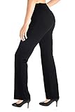 Yogipace, Belt Loops, Women's Petite/Regular/Tall Dress Pant Bootcut Yoga Work Pants Slacks Trousers Back Pockets Office Commute Travel, 31',Black,Size L