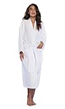 Turquaz Linen Lightweight Long Waffle Kimono Unisex Spa Robes For Women And Men